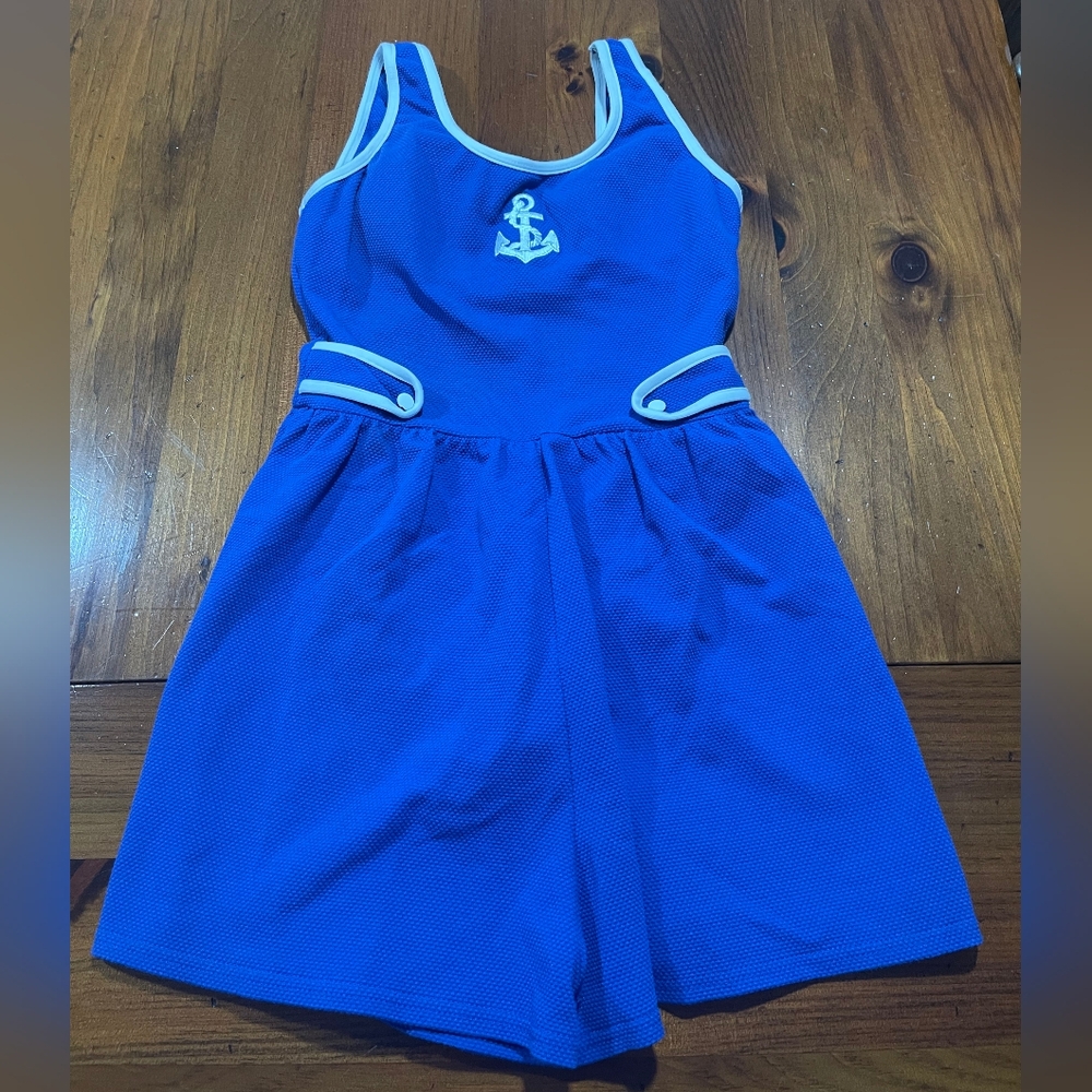 IBIZA Beachwear Vintage Womens Sailor Cotton‎ One Piece Romper Swimsuit Size 14